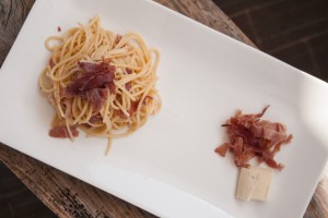 spaghettoni speck e brie